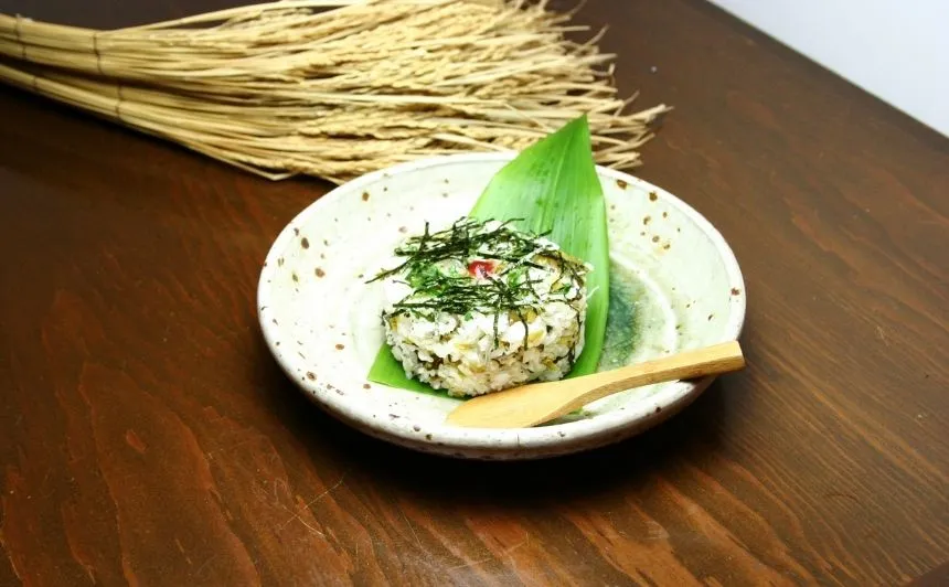 Rice with baby sardines