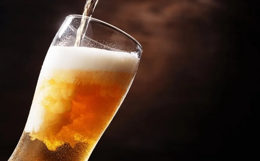 Draft beer being poured