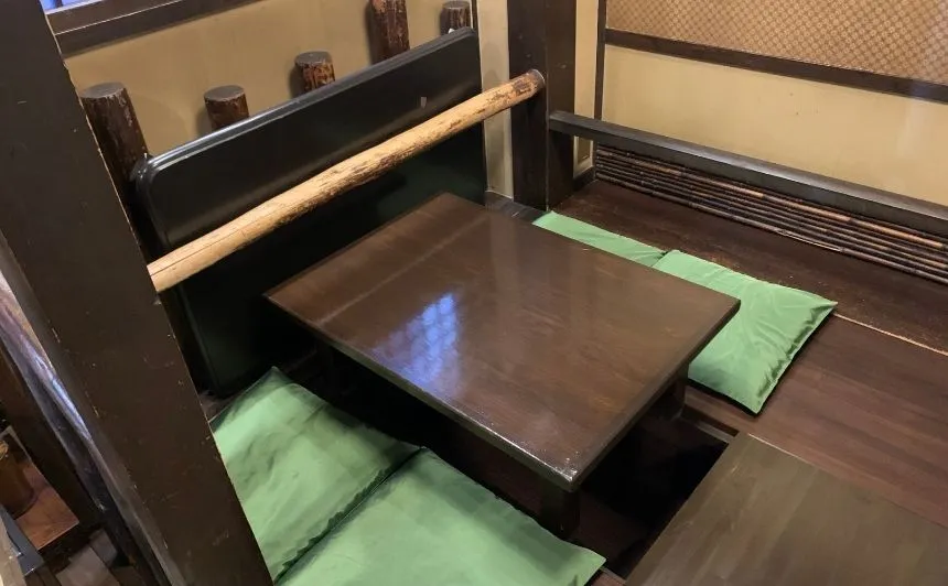 Sunken kotatsu seating